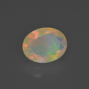 Opale multicolore naturelle coupe ovale, 1,02 ct, transparent