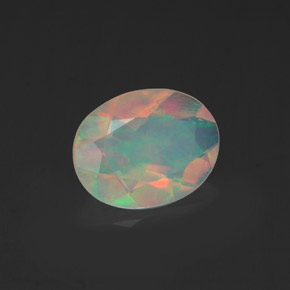 Opale multicolore naturelle coupe ovale, 0,98 ct, transparent