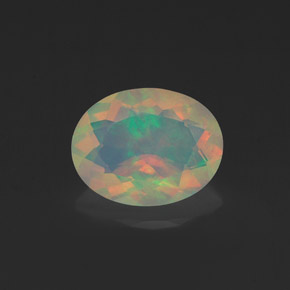 Opale multicolore naturelle coupe ovale, 1,09 ct, transparent