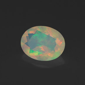 Opale multicolore naturelle coupe ovale, 1,09 ct, transparent