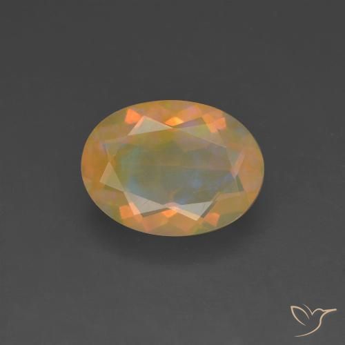 1.07ct Naturel Multicolore Opale, ovale, Translucide, Photo A
