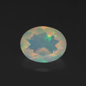 Opale multicolore naturelle coupe ovale, 1,18 ct, transparent