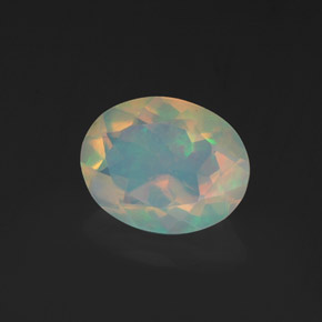 Opale multicolore naturelle coupe ovale, 1,18 ct, transparent