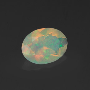Opale multicolore naturelle coupe ovale, 0,91 ct, transparent
