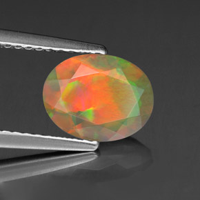 Opale multicolore naturelle coupe ovale, 1,11 ct, transparent