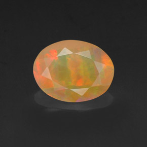 Opale multicolore naturelle coupe ovale, 0,97 ct, opaque
