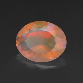 Opale multicolore naturelle coupe ovale, 1,40 ct, transparent