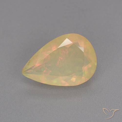 1.12ct Naturel Multicolore Opale, En forme de poire, Transparent