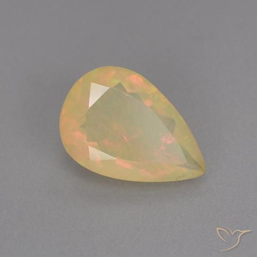 Opale Multicolore naturelle En forme de poire, 1.12 ct, Transparent