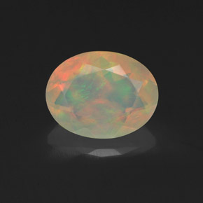 Opale multicolore naturelle coupe ovale, 1,14 ct, transparent