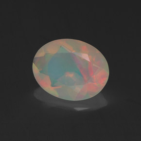 Opale multicolore naturelle coupe ovale, 0,96 ct, transparent