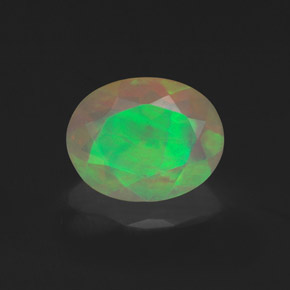 Opale multicolore naturelle coupe ovale, 1,06 ct, transparent
