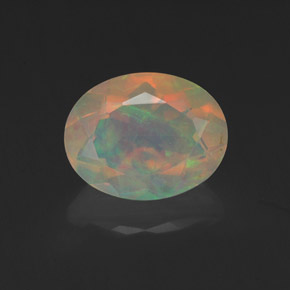 Opale multicolore naturelle coupe ovale, 1,28 ct, transparent