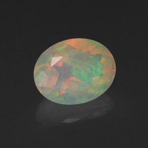 Opale multicolore naturelle coupe ovale, 1,28 ct, transparent