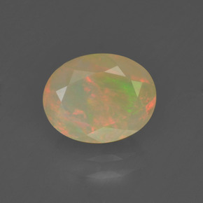 Opale multicolore naturelle coupe ovale, 1,19 ct, translucide