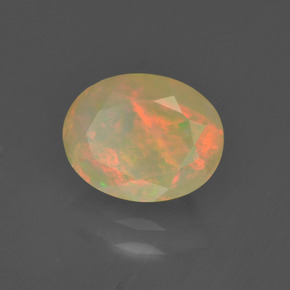 Opale multicolore naturelle coupe ovale, 1,19 ct, translucide