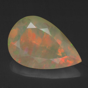 Opale multicolore naturelle en forme de poire, 4,29 ct, opaque