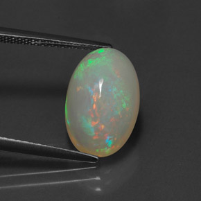 Opale multicolore naturelle transparent, 4,21 ct, transparent / translucide