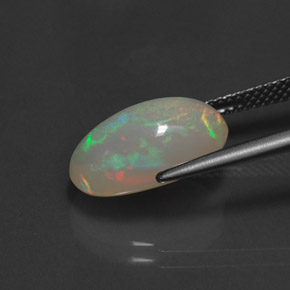 Opale multicolore naturelle transparent, 4,21 ct, transparent / translucide