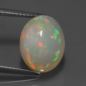 Opale multicolore naturelle transparent, 4,94 ct, transparent / translucide
