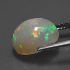 Opale multicolore naturelle transparent, 4,94 ct, transparent / translucide
