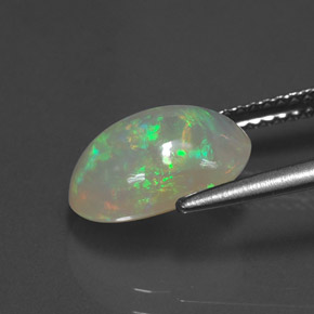 Opale multicolore naturelle transparent, 2,09 ct, transparent / translucide