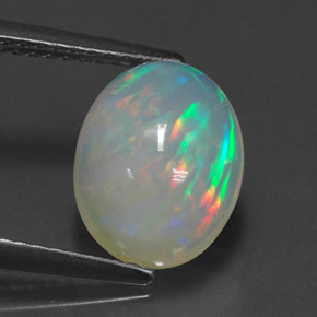 Opale multicolore naturelle transparent, 1,98 ct, transparent / translucide