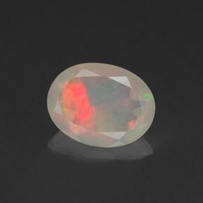 Opale multicolore naturelle coupe ovale, 0,64 ct, transparent