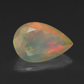 Opale multicolore naturelle en forme de poire, 1,84 ct, transparent