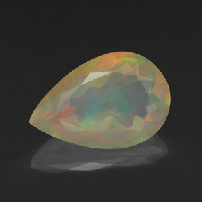 Opale multicolore naturelle en forme de poire, 1,84 ct, transparent