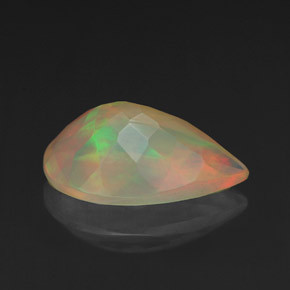 Opale multicolore naturelle en forme de poire, 1,84 ct, transparent