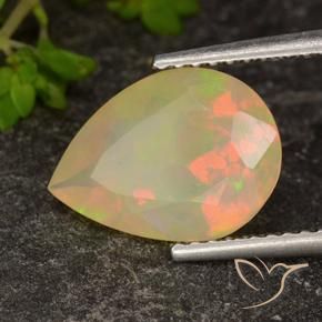 Opale Multicolore naturelle En forme de poire, 1.75 ct, Transparent