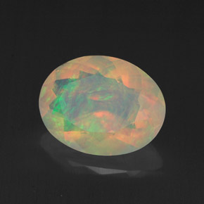 Opale multicolore naturelle coupe ovale, 1,71 ct, transparent