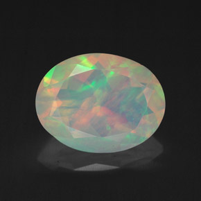Opale multicolore naturelle coupe ovale, 1,75 ct, transparent