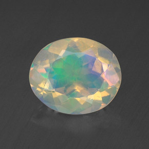 Opale multicolore naturelle coupe ovale, 1,28 ct, transparent