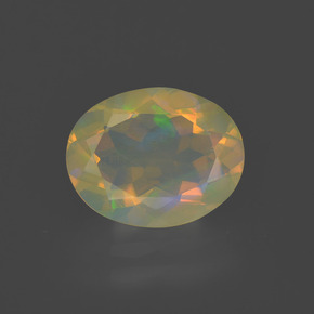 Opale multicolore naturelle coupe ovale, 1,47 ct, transparent