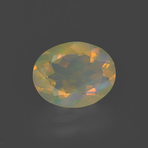 Opale multicolore naturelle coupe ovale, 1,47 ct, transparent