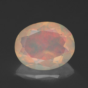 Opale multicolore naturelle coupe ovale, 1,54 ct, transparent