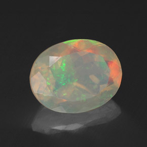 Opale multicolore naturelle coupe ovale, 1,34 ct, transparent