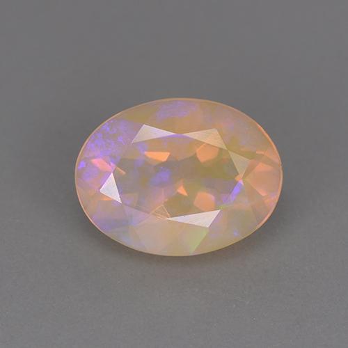 Opale multicolore naturelle coupe ovale, 1,18 ct, transparent