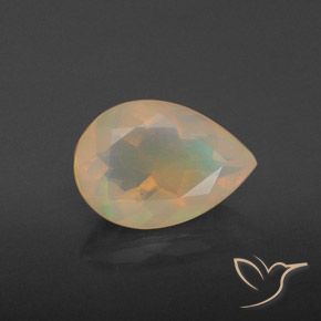 1.26ct Naturel Multicolore Opale, En forme de poire, Transparent