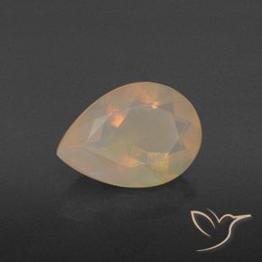 Opale Multicolore naturelle En forme de poire, 1.26 ct, Transparent