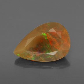 Opale Multicolore naturelle En forme de poire, 1.62 ct, Transparent