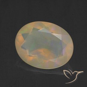 Opale Multicolore naturelle ovale, 1.37 ct, Transparent