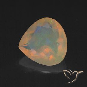 Opale Multicolore naturelle En forme de poire, 1.46 ct, Transparent