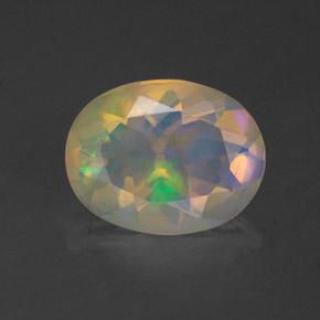 Opale multicolore naturelle coupe ovale, 1,12 ct, transparent