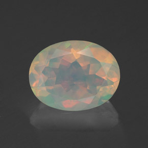 Opale multicolore naturelle coupe ovale, 1,33 ct, transparent
