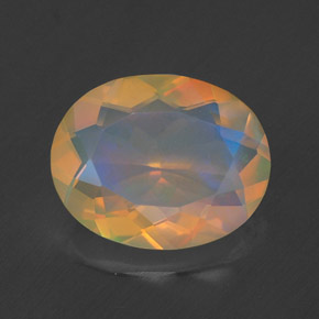 Opale multicolore naturelle coupe ovale, 1,59 ct, transparent