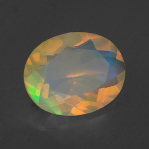 Opale multicolore naturelle coupe ovale, 1,59 ct, transparent