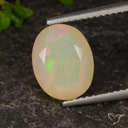 1.96ct Naturel Multicolore Opale, ovale, Transparent / Translucide